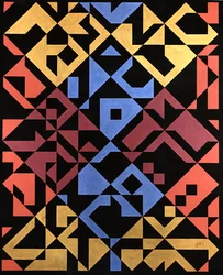 Interposed Diagonals, 1984 (tempera på papper)
